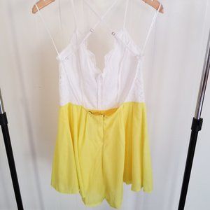 White lace and Yellow Romper